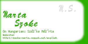 marta szoke business card